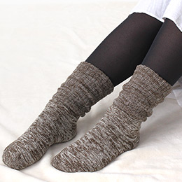 2重編み靴下 内絹外綿