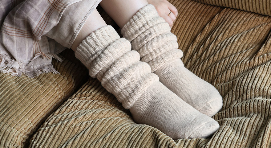 あったか2重編み靴下