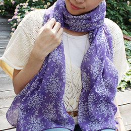 アンティーク花柄ガーゼストール