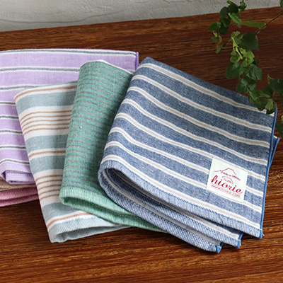 ボーダーガーゼハンカチ