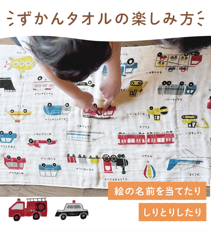 ずかんタオルの楽しみ方